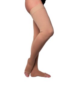 Beige compression stockings with high cotton content, 2 CCL
